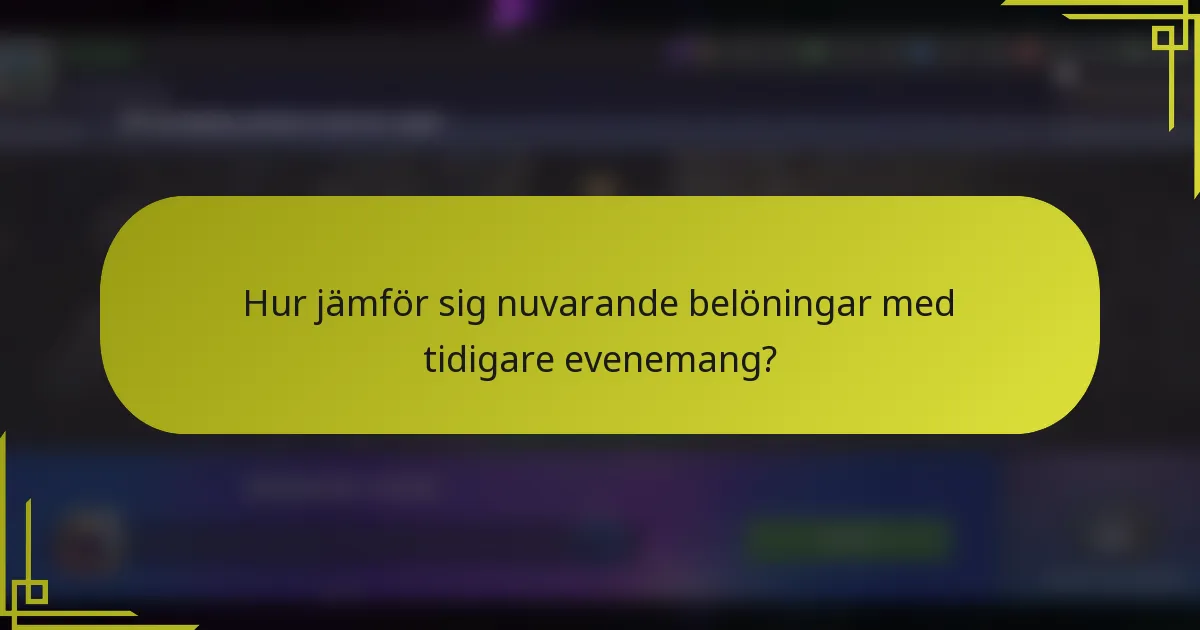Hur jämför sig nuvarande belöningar med tidigare evenemang?