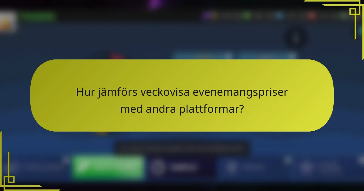 Hur jämförs veckovisa evenemangspriser med andra plattformar?
